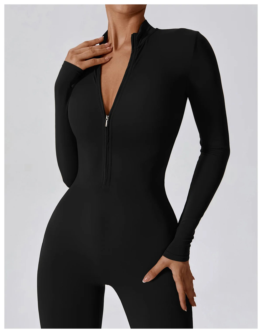Women’s Summer Zipper Workout Jumpsuit Fitness Yoga Set