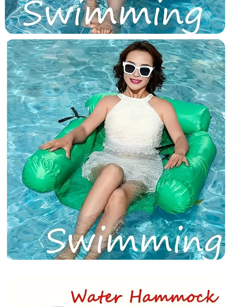 PVC Inflatable Floating Hammock Pool & Beach Lounger
