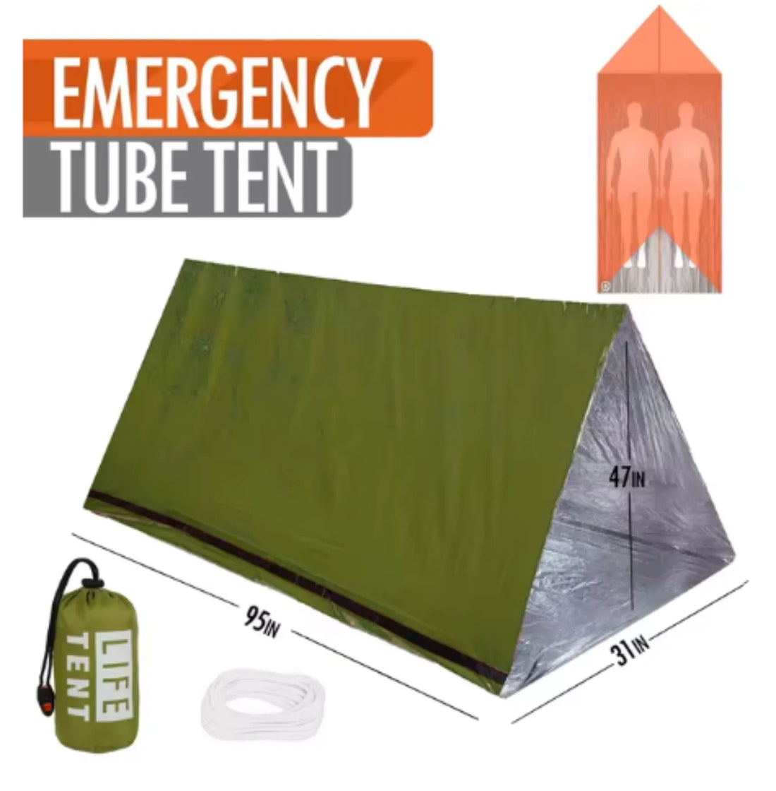 2-Person Emergency Camping Tent Waterproof Travel Shelter