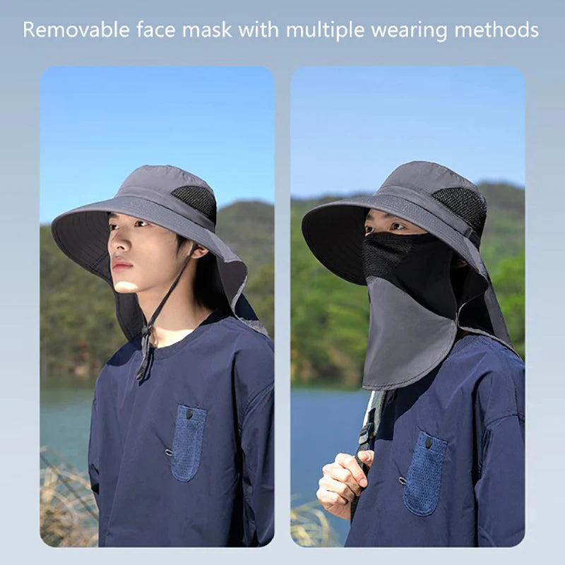 Summer UV Protection Sun Hat with Neck Flap for Outdoor Activities