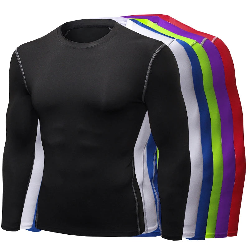 Men’s Long-Sleeve Thermal Underwear Fast-Dry Fitness Top