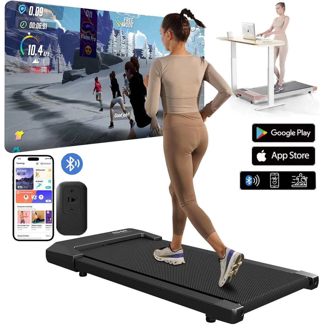 300lbs 2.5HP Treadmill – 2-in-1 Walking & Running Fitness Machine