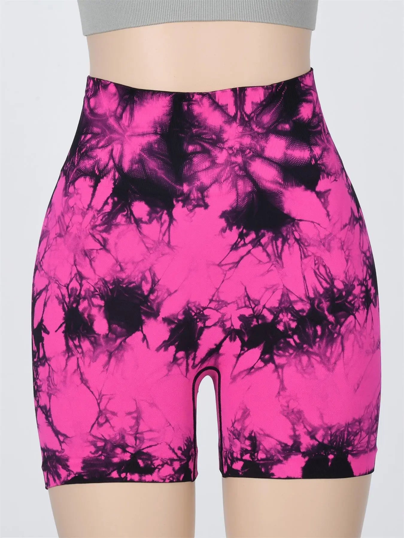 Women’s Tie-Dye High Waist Ruched Sports Yoga Shorts