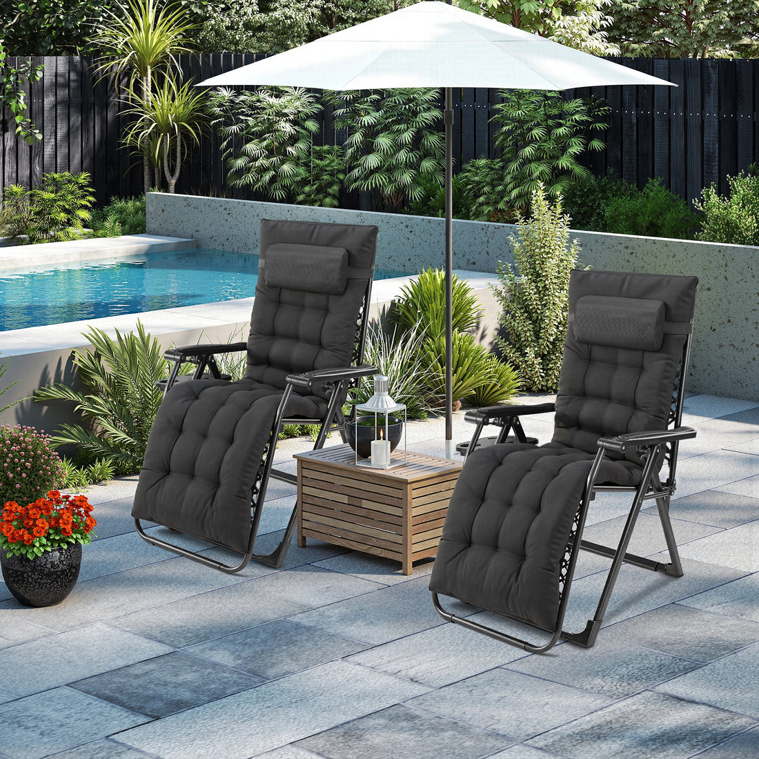 JHK Zero Gravity Recliner Chairs Set of 2 with Cup Holders