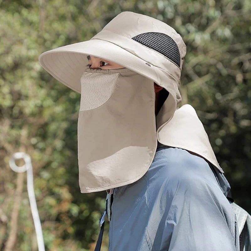 Summer UV Protection Sun Hat with Neck Flap for Outdoor Activities