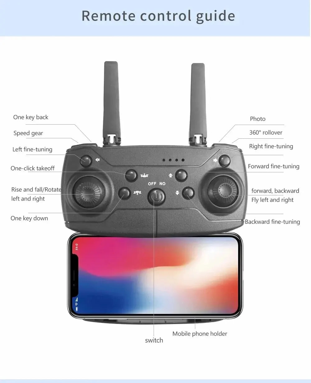 E88Pro Foldable RC Drone with 4K HD Camera – 2024 Model