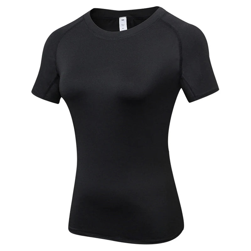 Women’s Compression Short Sleeve Athletic Quick-Dry Workout Shirt