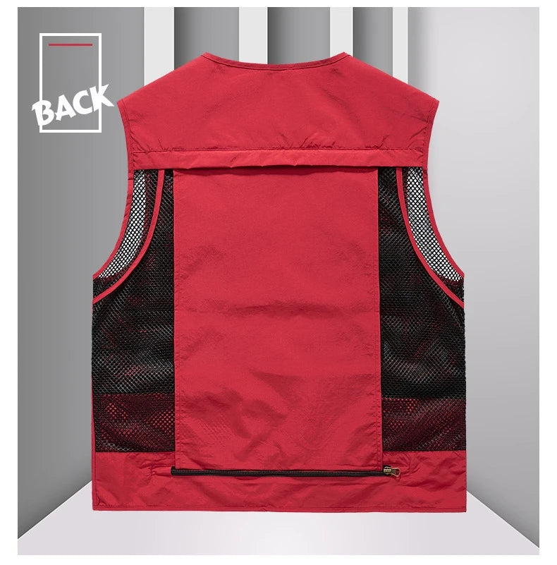 FGKKS Men’s Outdoor Multi-Pocket Vest Breathable Sports Coat