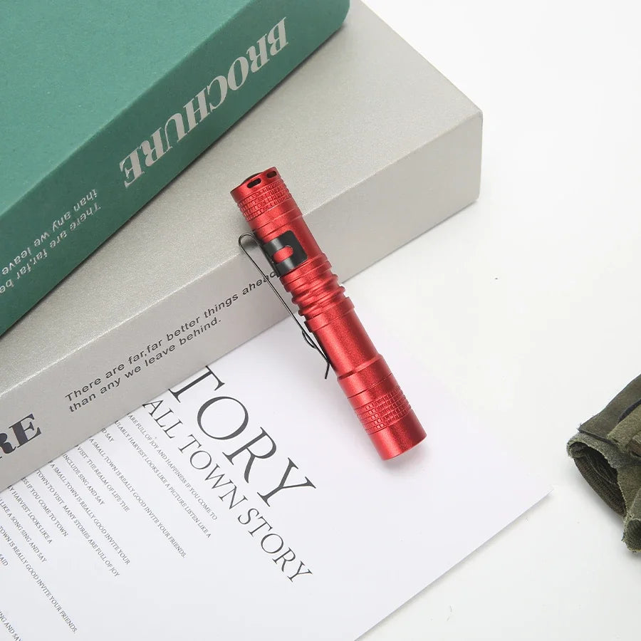 Mini LED Pen Flashlight Tactical Pocket Torch with Clip