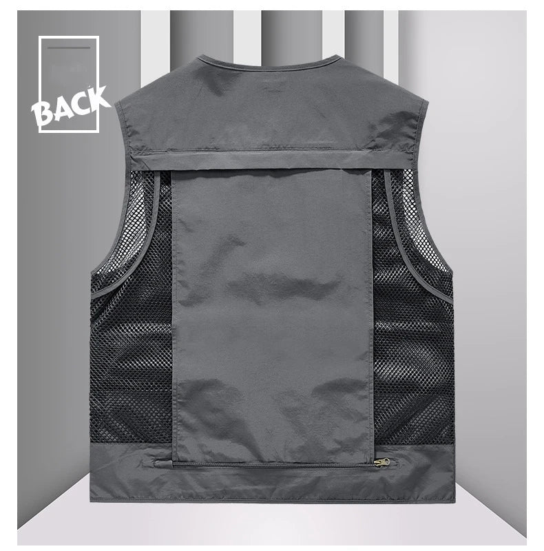 FGKKS Men’s Outdoor Multi-Pocket Vest Breathable Sports Coat