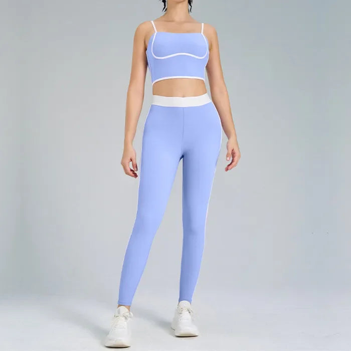 Women’s 2-Piece Tracksuit – Yoga & Gym Set with Sports Bra and Shorts/Skirt