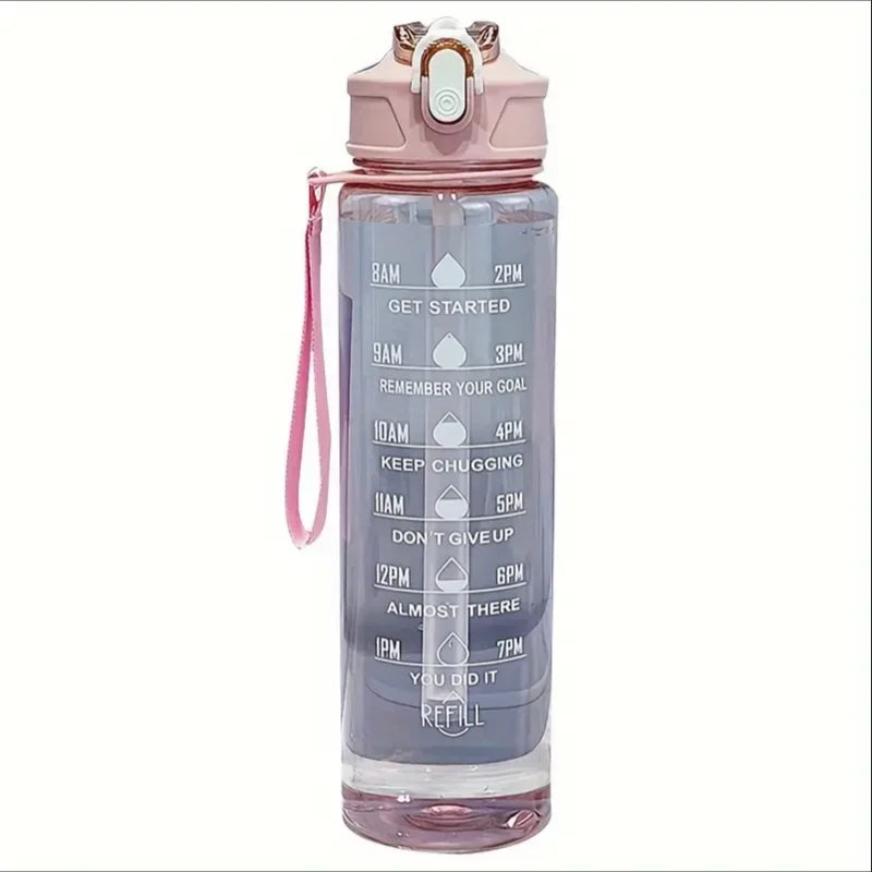 800ml Sports Water Bottle Leak-Proof with Time Scale