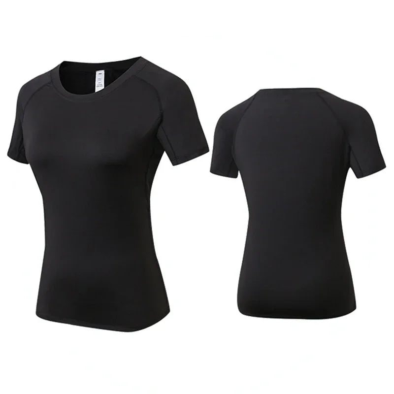 Women’s Compression Short Sleeve Athletic Quick-Dry Workout Shirt