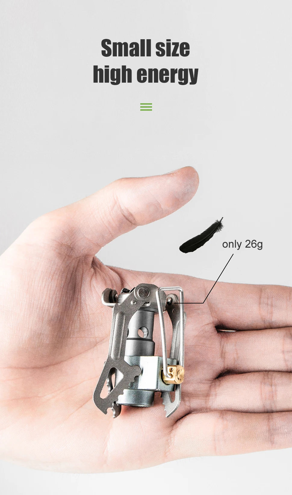 BRS-3000T Ultralight Titanium Camping Stove – 25g Mini Gas Burner