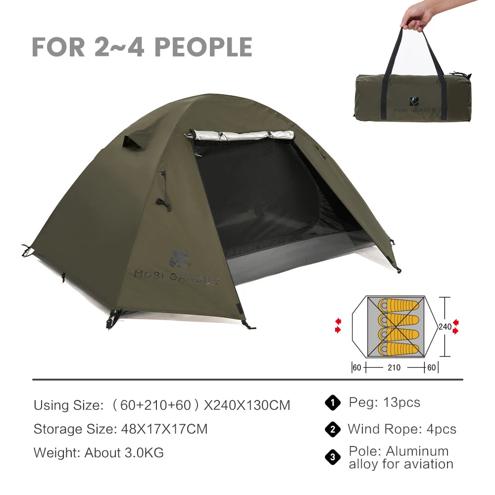 MOBI GARDEN Camping Tent – Waterproof, Sun-Protected & Easy Setup