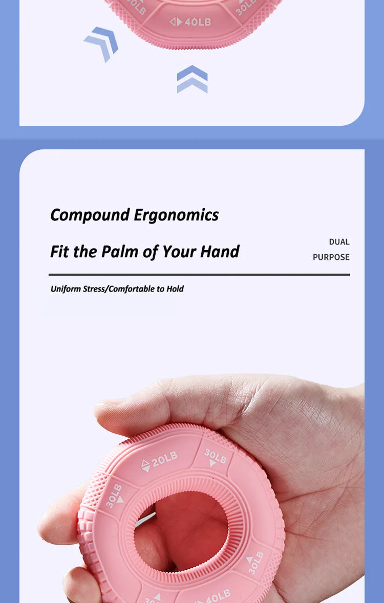 Silicone Adjustable Hand Grip Trainer 20–90LB Forearm & Finger Strengthener