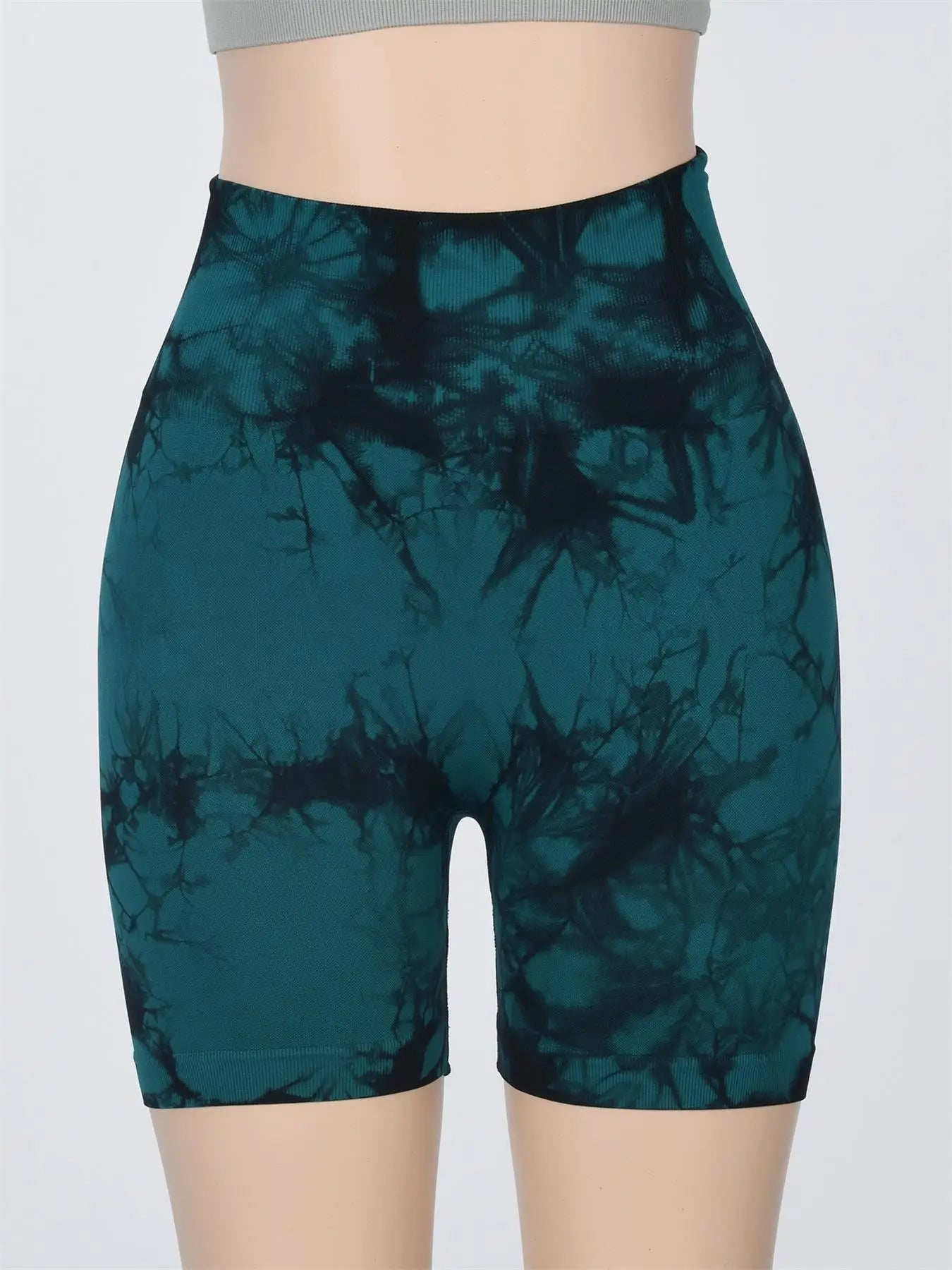 Women’s Tie-Dye High Waist Ruched Sports Yoga Shorts