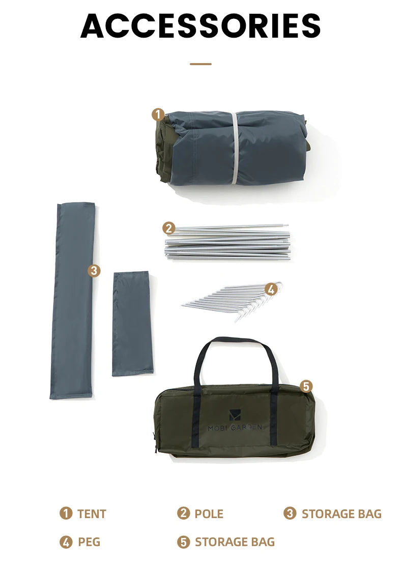 MOBI GARDEN Camping Tent – Waterproof, Sun-Protected & Easy Setup