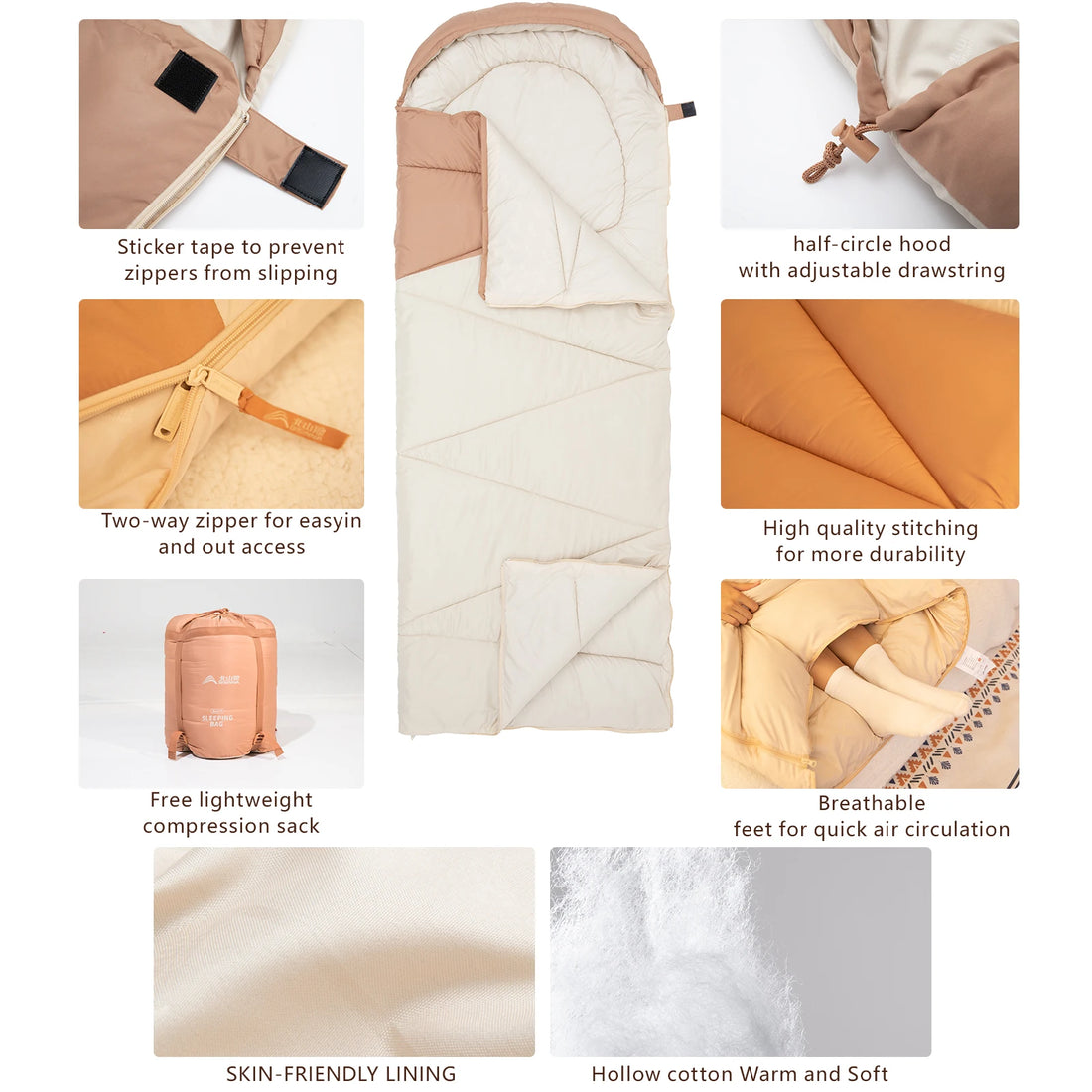 BISINNA Ultralight 4 Season Warm Camping Sleeping Bag