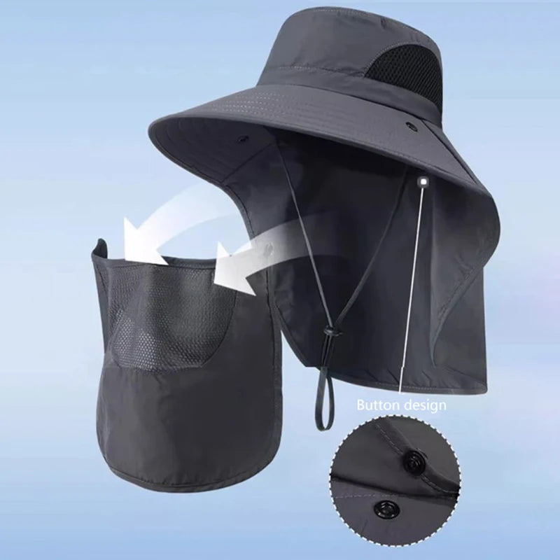 Summer UV Protection Sun Hat with Neck Flap for Outdoor Activities