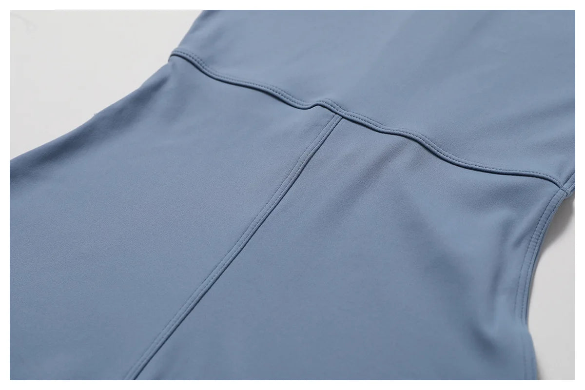 Women’s Summer Zipper Workout Jumpsuit Fitness Yoga Set