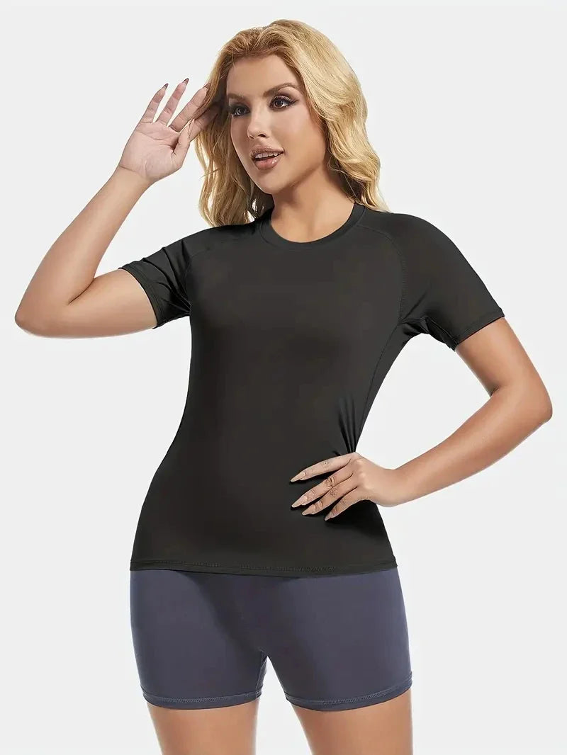 Women’s Compression Short Sleeve Athletic Quick-Dry Workout Shirt