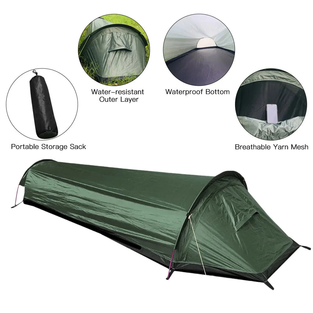 Single Person Backpacking Tent Waterproof Lightweight Camping