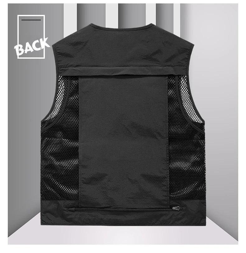 FGKKS Men’s Outdoor Multi-Pocket Vest Breathable Sports Coat