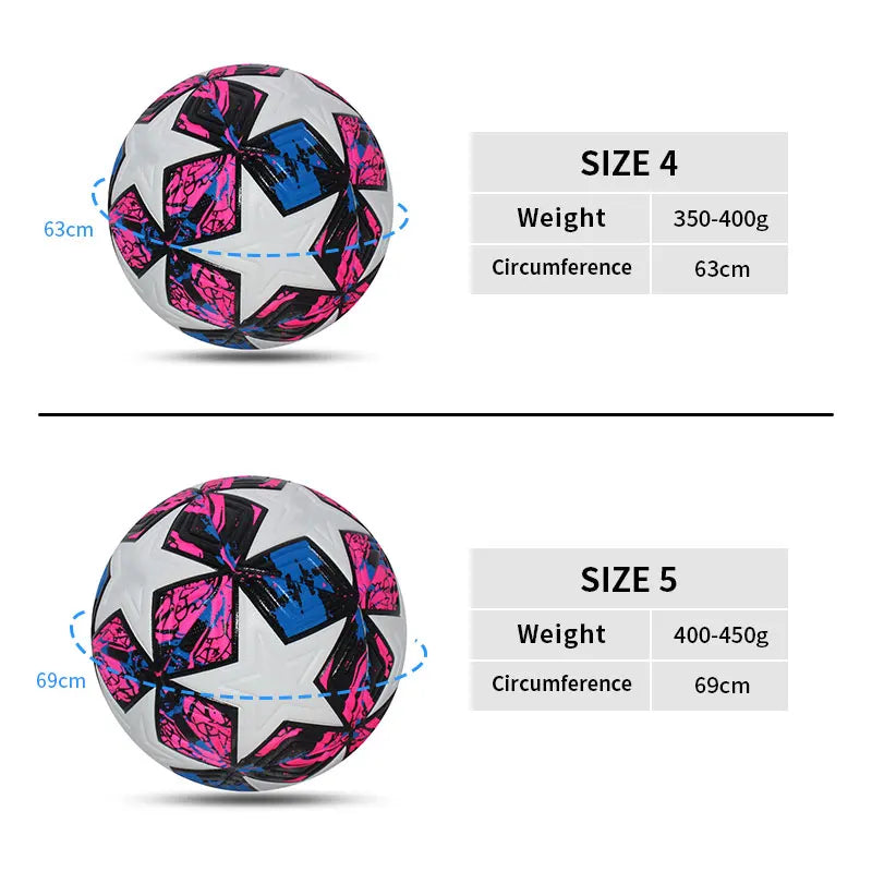 Professional Soccer Ball – Seamless Outdoor Training & Match Football (Size 4 & 5)
