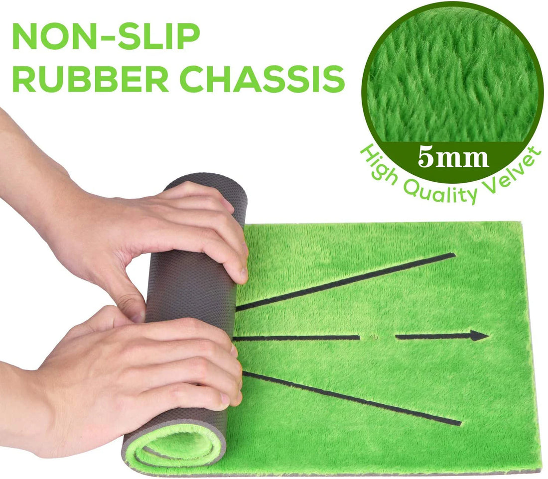 Golf Swing Training Mat with Impact Trace Direction Pad