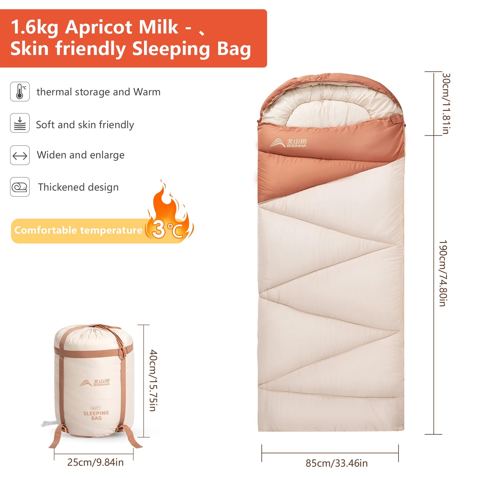 BISINNA Ultralight 4 Season Warm Camping Sleeping Bag