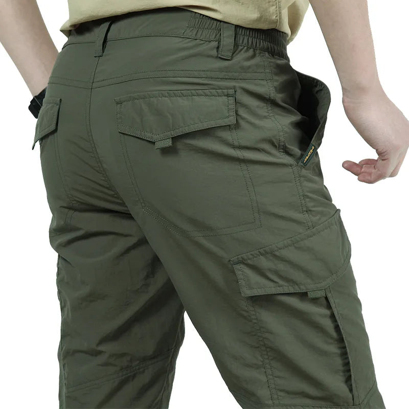 Men’s Summer Tactical Cargo Pants Lightweight Waterproof