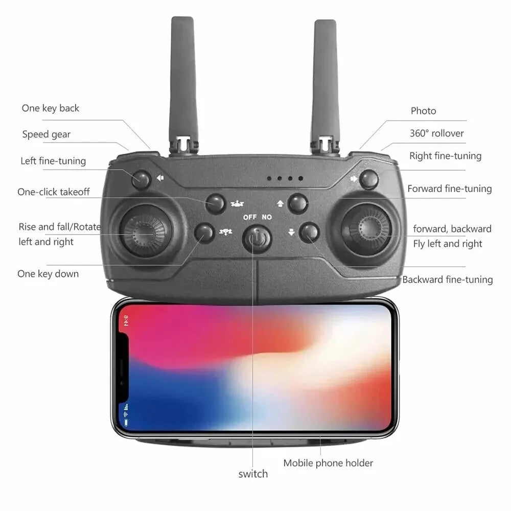 E88Pro Foldable RC Drone with 4K HD Camera – 2024 Model