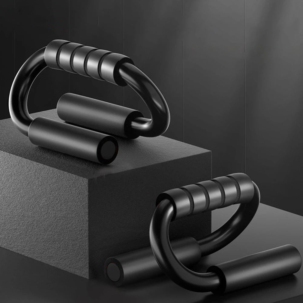 S-Shape Push-Up Stands – Anti-Slip Foam Handle Chest Fitness Equipment