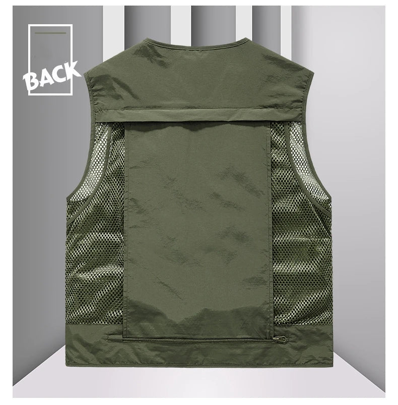 FGKKS Men’s Outdoor Multi-Pocket Vest Breathable Sports Coat