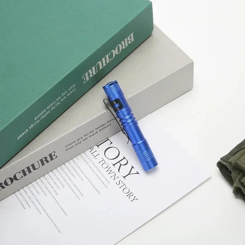 Mini LED Pen Flashlight Tactical Pocket Torch with Clip
