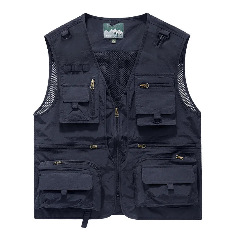 FGKKS Men’s Outdoor Multi-Pocket Vest Breathable Sports Coat