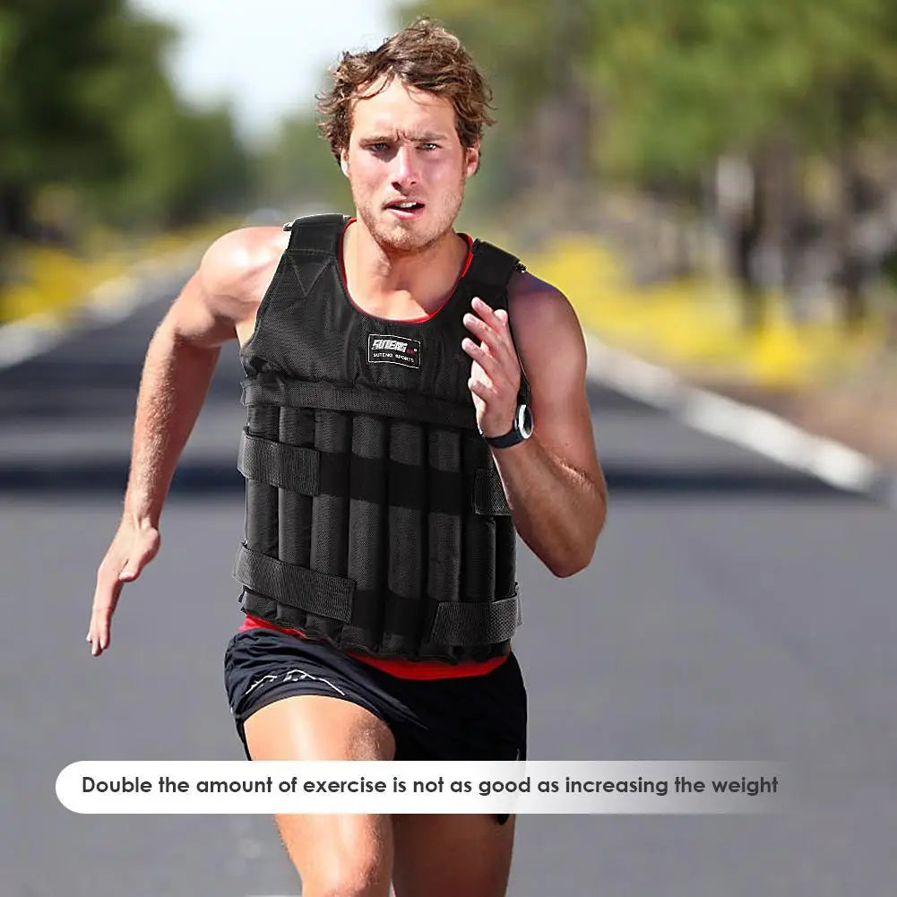Adjustable Weighted Vest – 3/15/35kg Fitness Training & Running Jacket