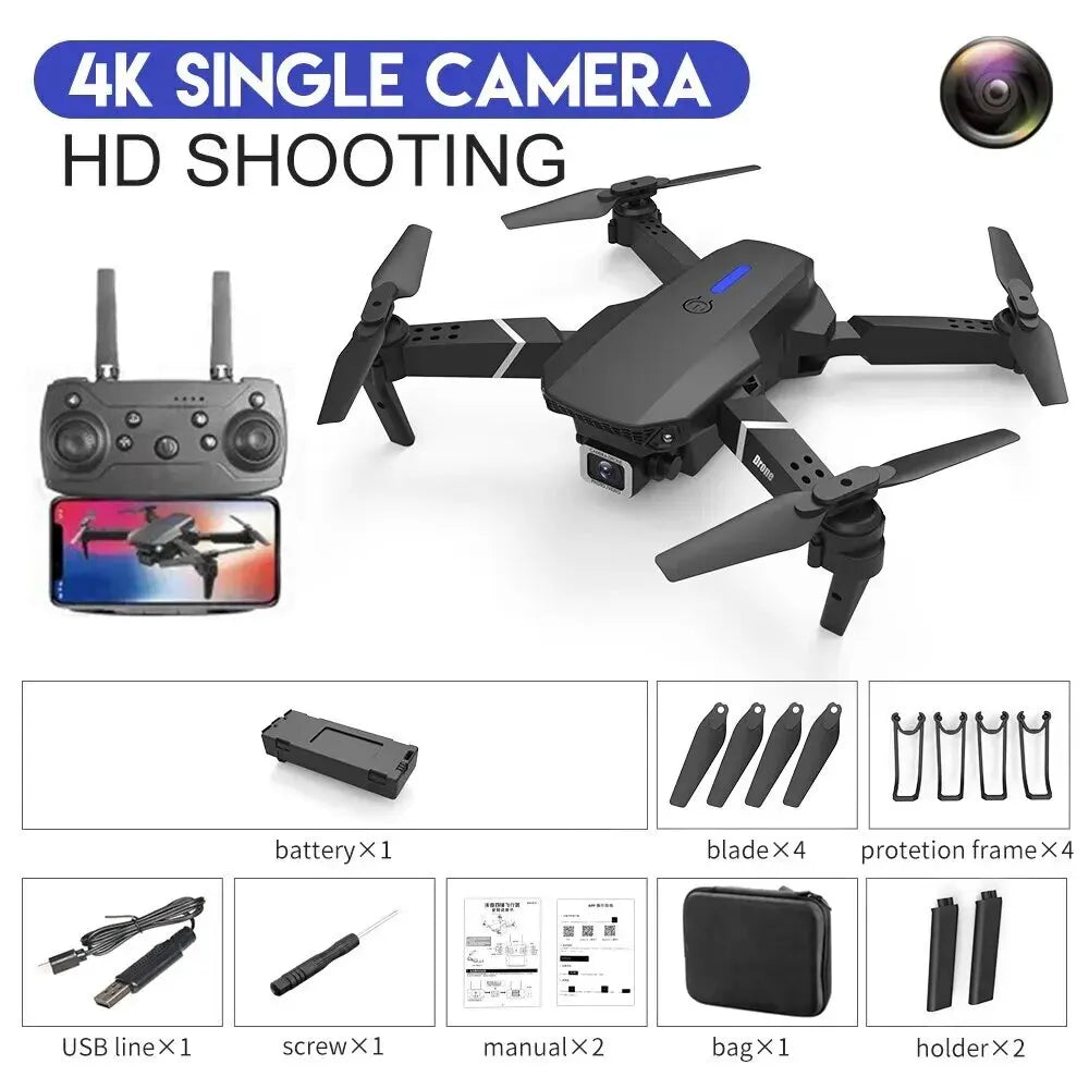 E88Pro Foldable RC Drone with 4K HD Camera – 2024 Model