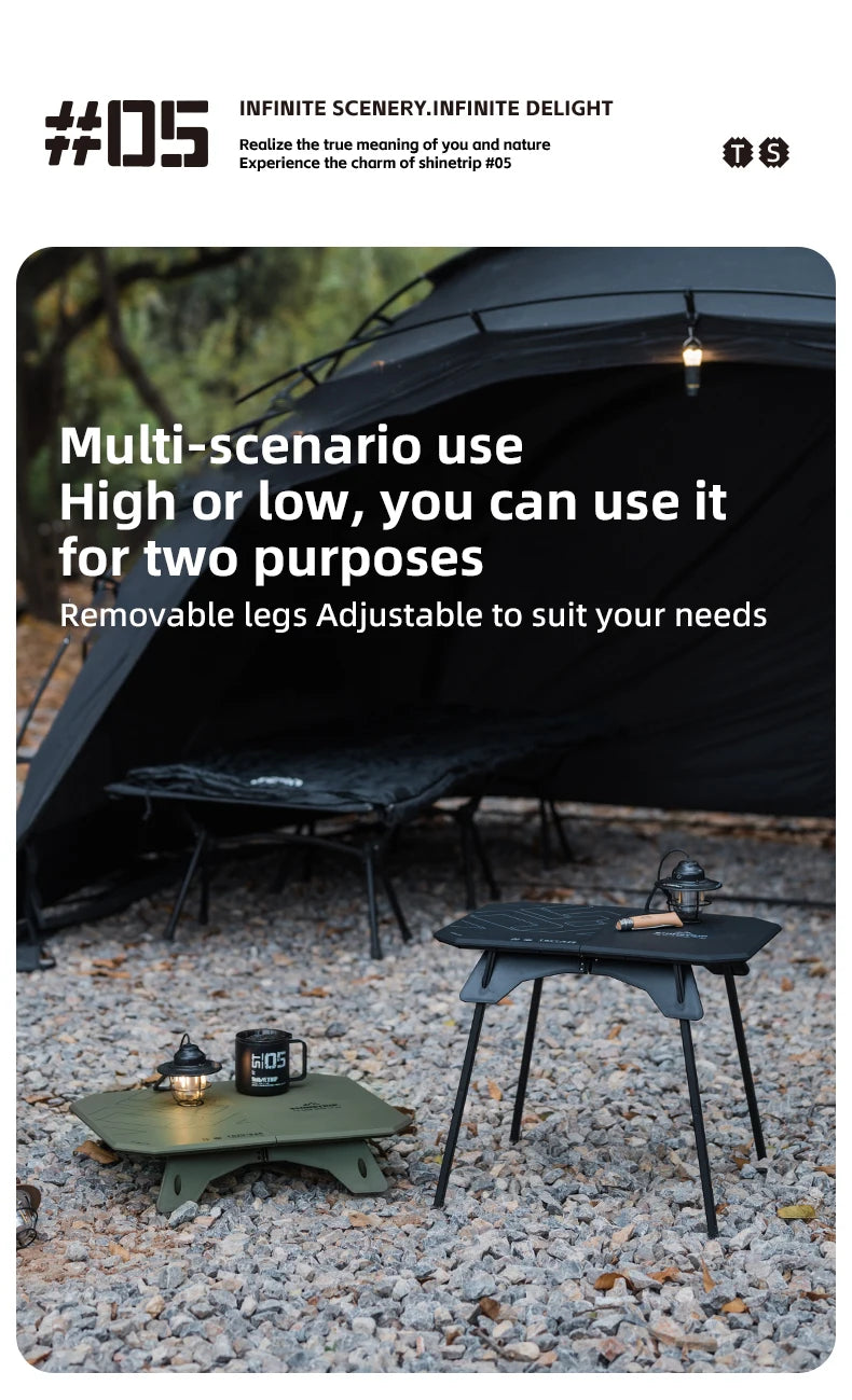 ShineTrip 05 Ultralight Camping Table – Folding Dual-Purpose Portable Table