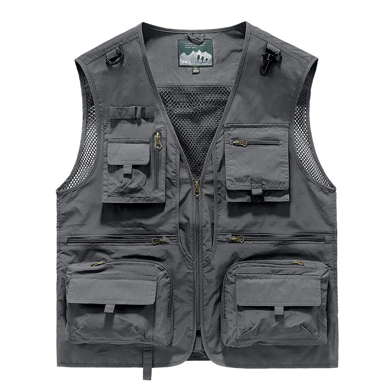 FGKKS Men’s Outdoor Multi-Pocket Vest Breathable Sports Coat