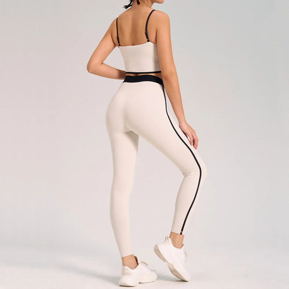 Women’s 2-Piece Tracksuit – Yoga & Gym Set with Sports Bra and Shorts/Skirt
