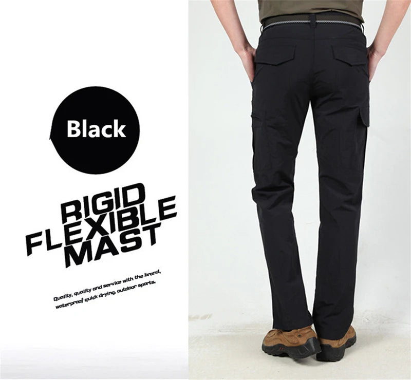 Men’s Summer Tactical Cargo Pants Lightweight Waterproof