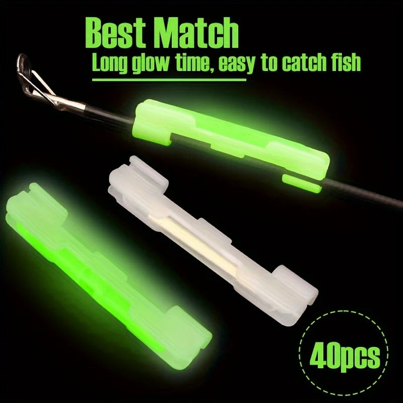 40pcs Night Fishing Luminous Stick Set with Glow Clips