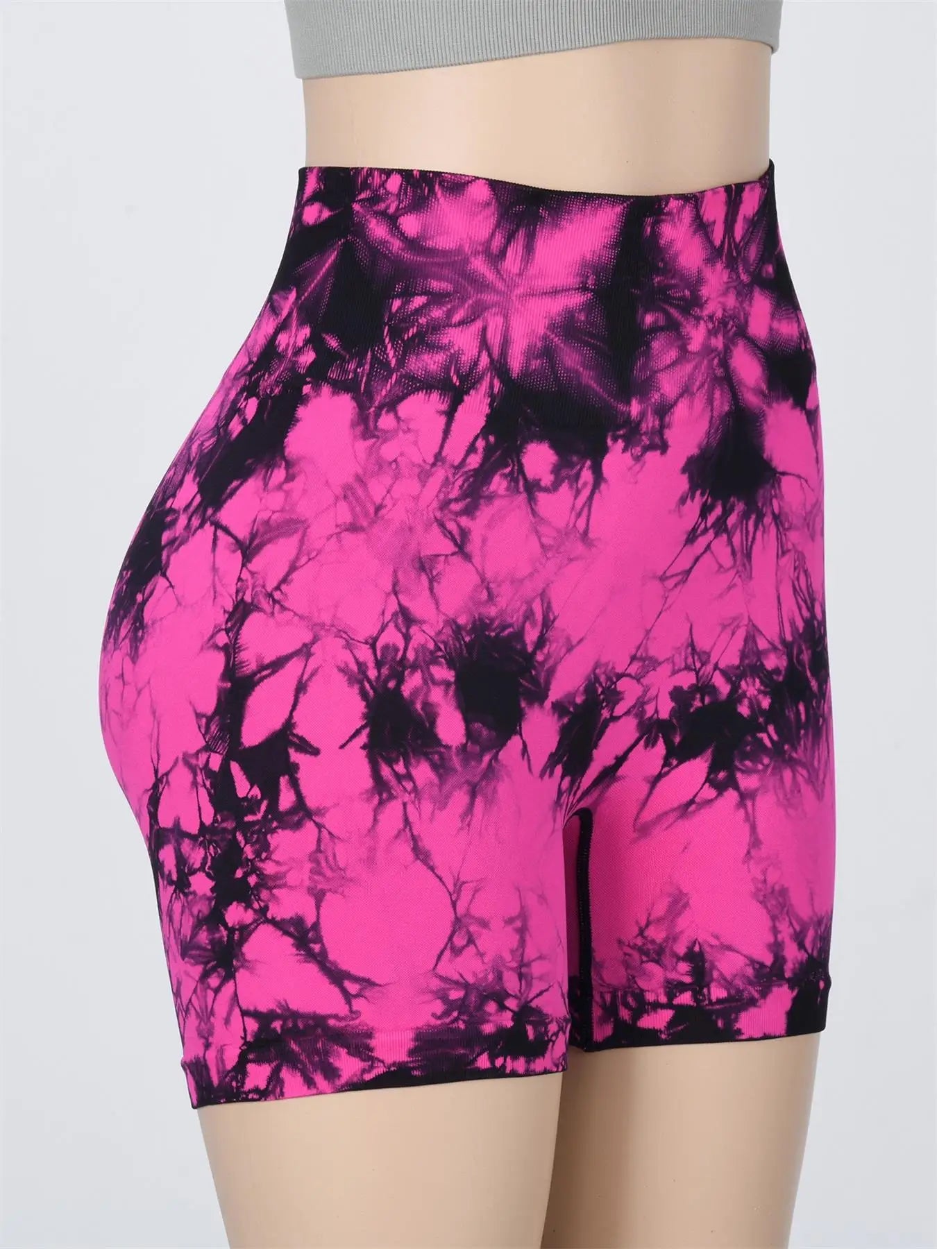 Women’s Tie-Dye High Waist Ruched Sports Yoga Shorts