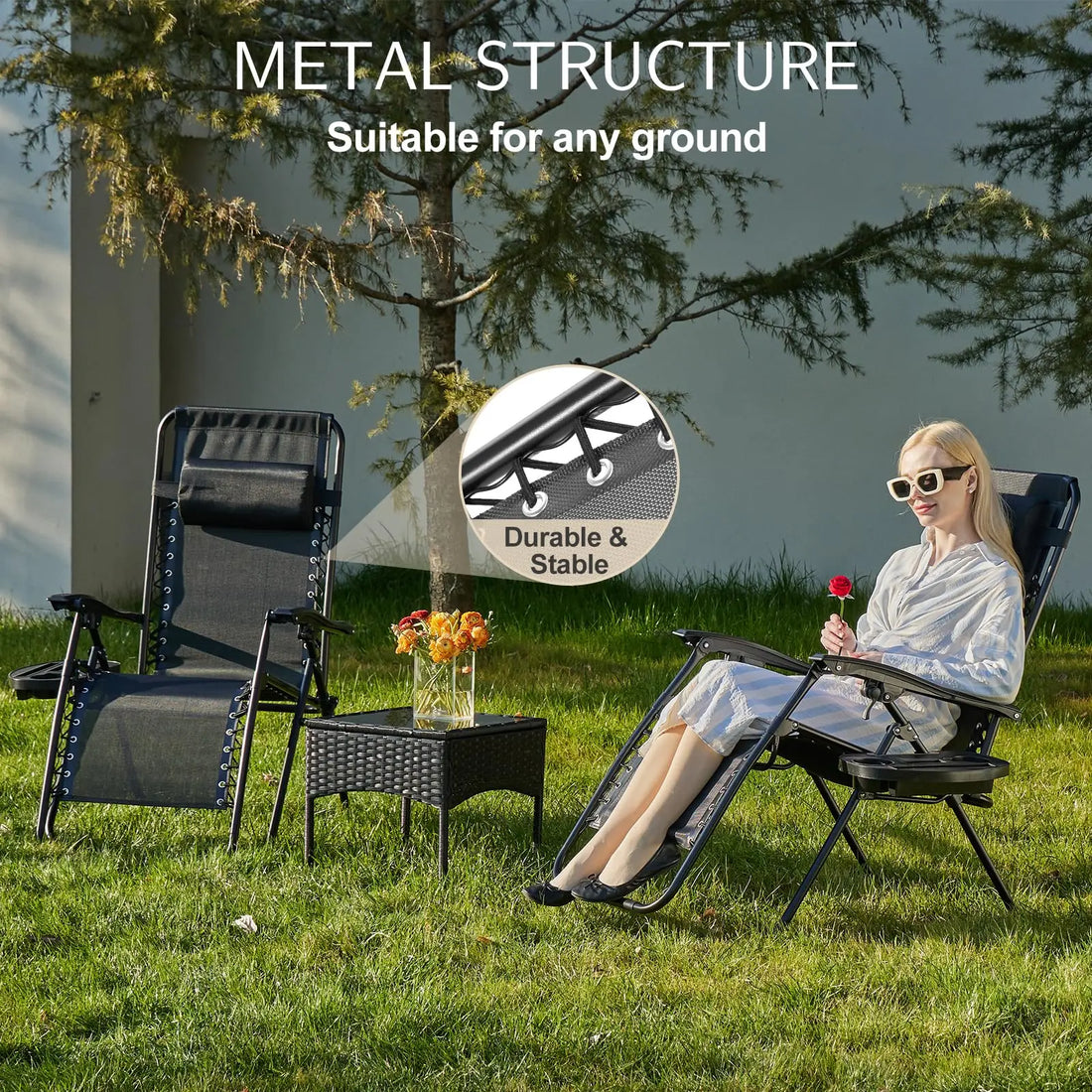JHK Zero Gravity Recliner Chairs Set of 2 with Cup Holders