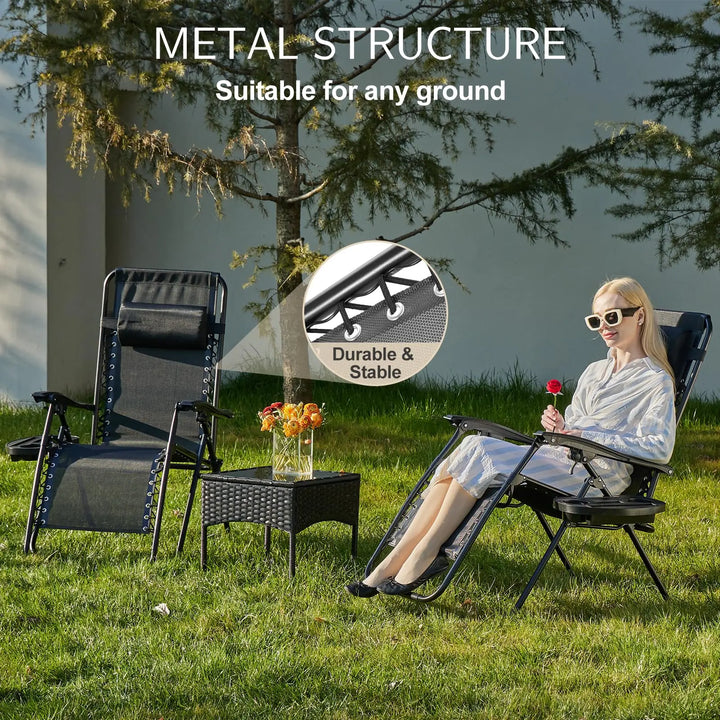 JHK Zero Gravity Recliner Chairs Set of 2 with Cup Holders