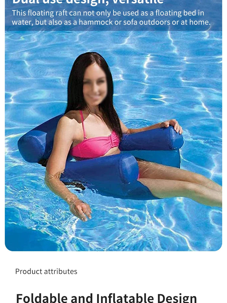 PVC Inflatable Floating Hammock Pool & Beach Lounger
