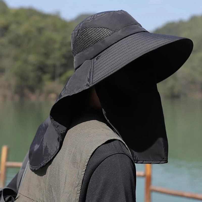 Summer UV Protection Sun Hat with Neck Flap for Outdoor Activities