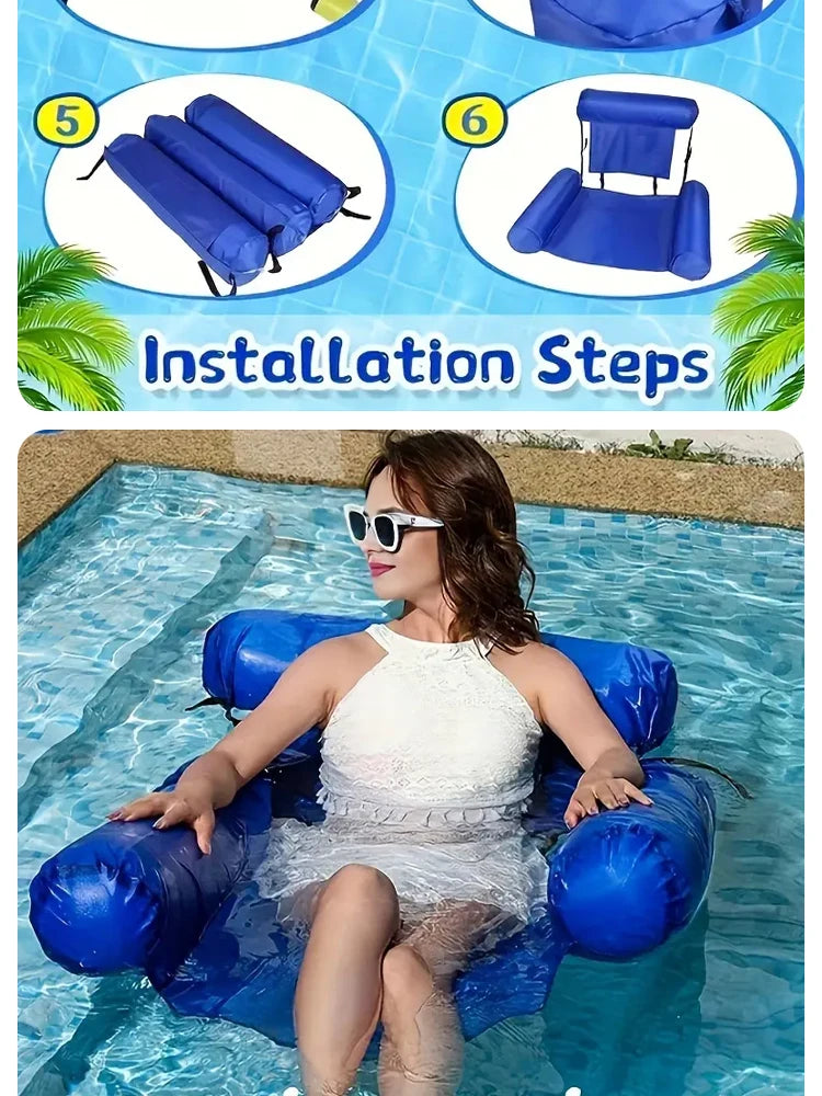 PVC Inflatable Floating Hammock Pool & Beach Lounger